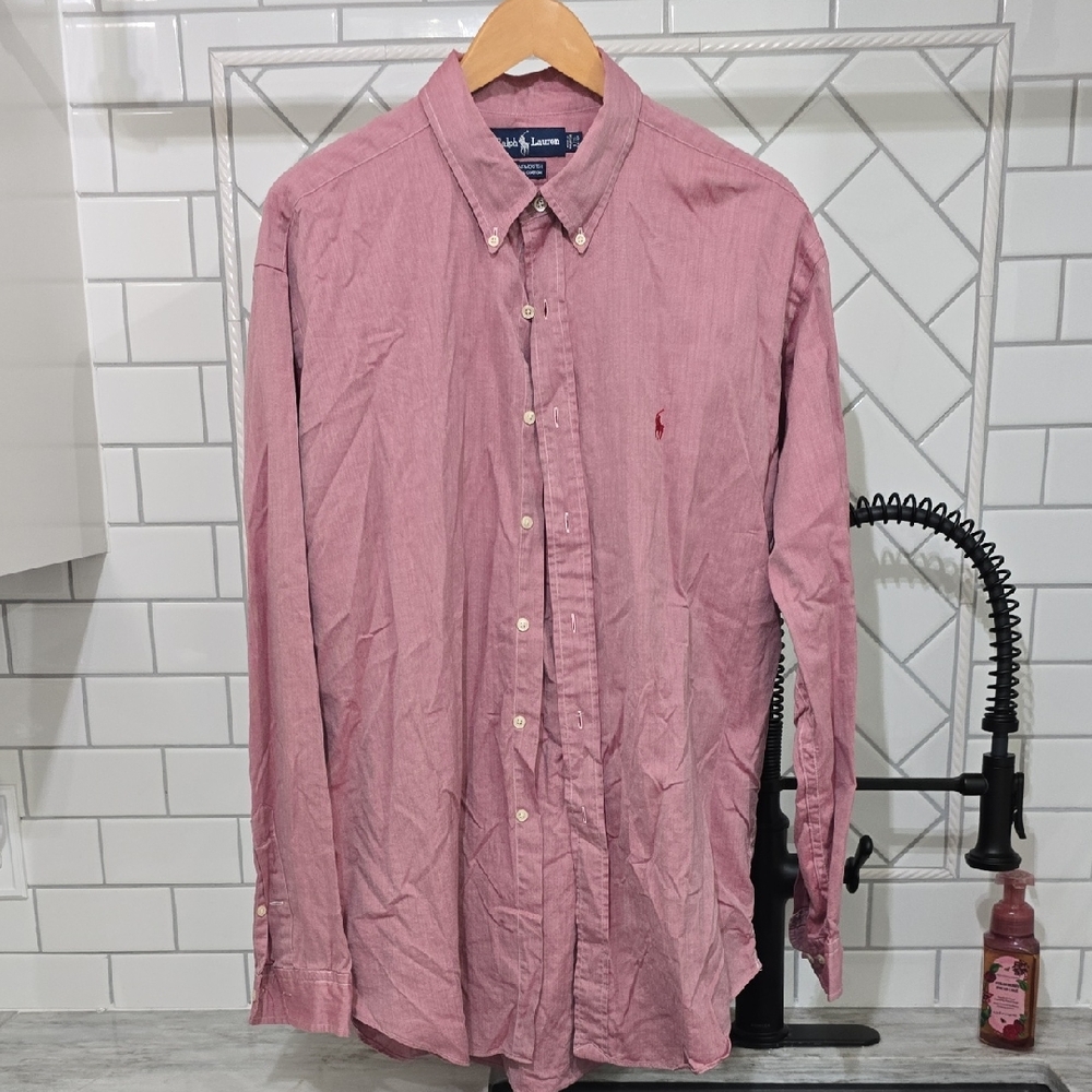 Ralph Lauren Yarmouth Button Down Shirt Men’s 17 34/35 Cotton Long Sleeve